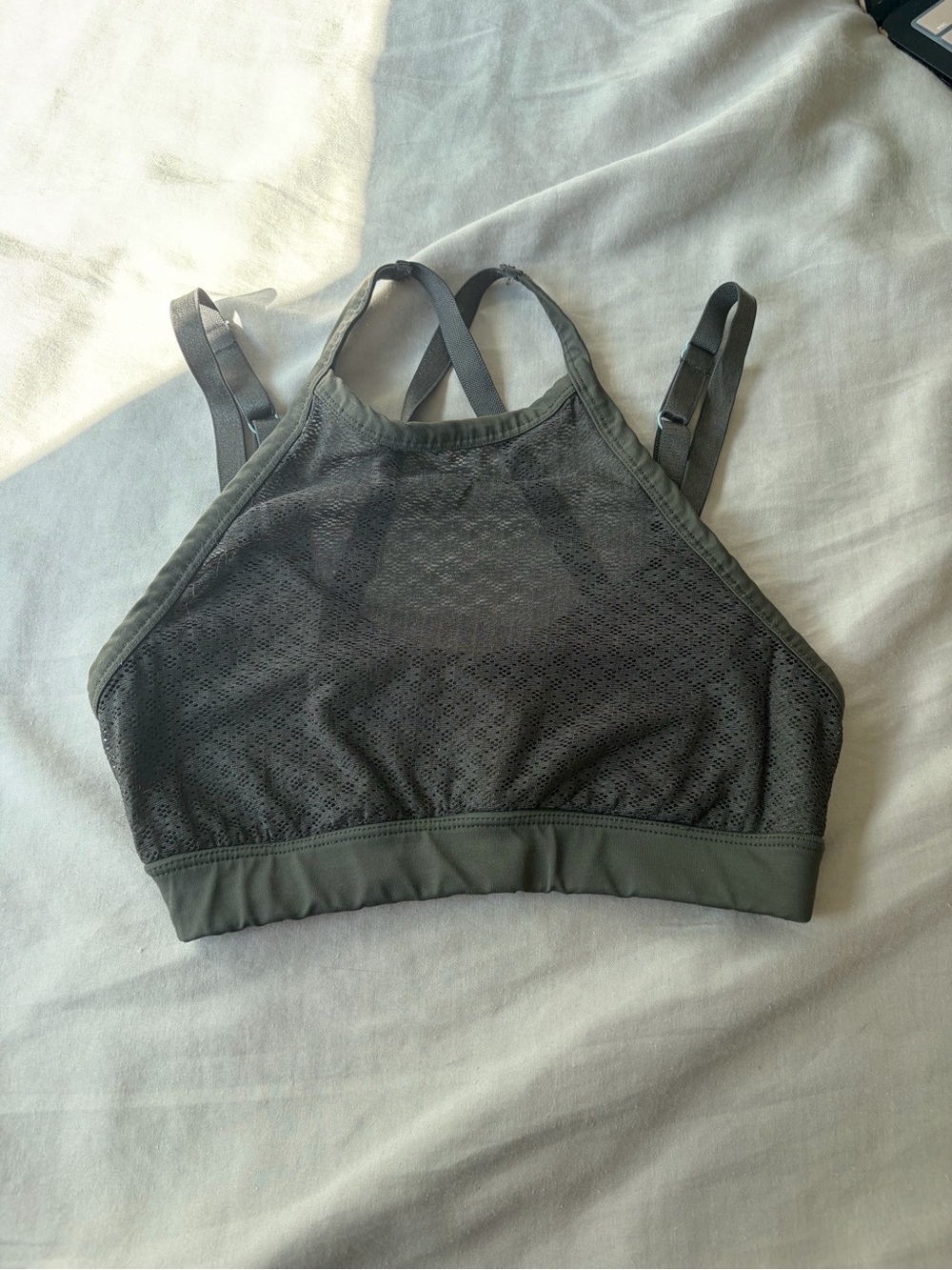 Forever 21 Olive Green Mesh Sports Bralette
